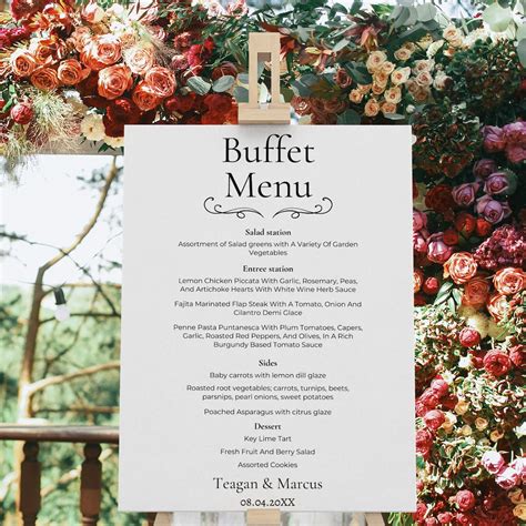 wedding buffet menu template|FREE Wedding Menu Template .